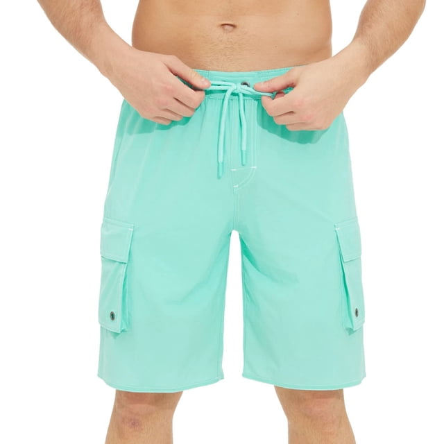Nuoqisi Summer Men's Casual Solid Color Cargo Shorts - Relaxed Work Style Shorts for Warm Weather Wear and Outdoor Activities