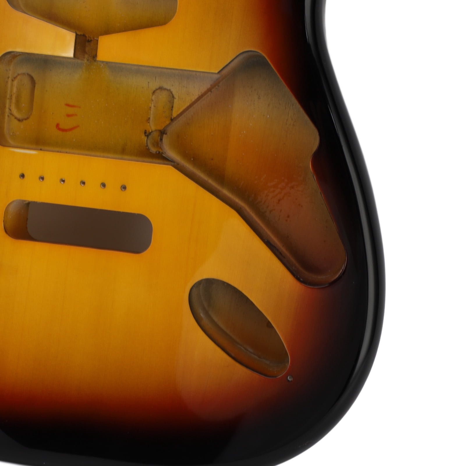 Electric Guitar Body, Electric Guitar Body Replacement Thin Satin Polyurethane Sealant Sunburst Pre Drilled Exquisite Poplar Wood  For ST Guitars