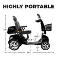 thumbnail image 2 of Gladiator 4-Wheel Mobility Scooter – 350 lb Capacity, Off-Road, Portable, Foldable, Memory Foam Seat, Adjustable Suspension, USB Charging, All-Terrain Electric Scooter for Adults, 2 of 9