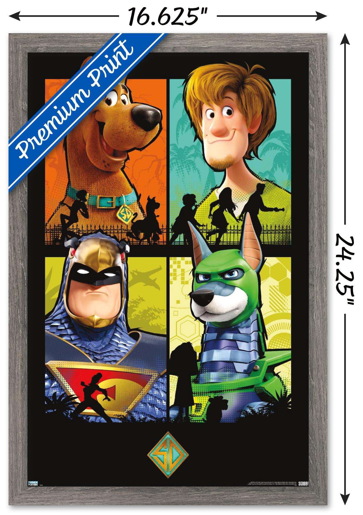 Scooby- Doo: Scoob! - Grid Wall Poster, 14.725" x 22.375", Framed