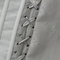 thumbnail image 6 of BRGZLK Lace Up Corset Tops for Women Trendy Ruffled Trim Bustier Corset Yoga Bodysuit Body Shaper Waist Trainer Belt Adjustable Overbust Shapewear Gray M, 6 of 6