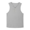 thumbnail image 2 of Hicidod Tank Tops Men Big And Tall Sleeveless Beach Lighweight Shirts for Men Summe Solid Workout Casual Button Down T-Shirts Deals, 2 of 5
