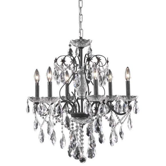 Elegant Lighting St. Francis 24" 6 Light Royal Crystal Chandelier
