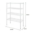 Hyper Tough 4Tier Wire Shelf Unit, White, Garage Storage, Storage Rack, Adult