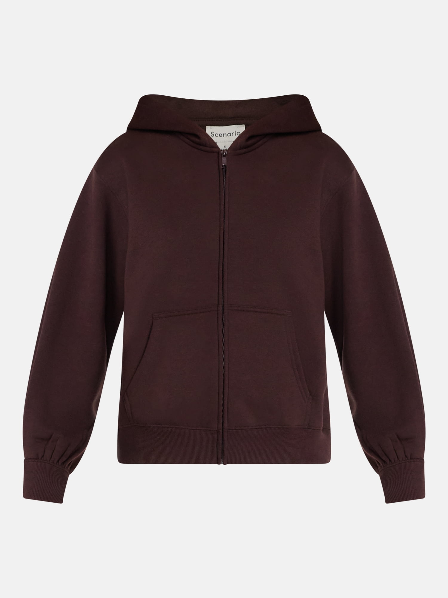 Scenario Women's and Women's Plus Zip Front Fleece Hoodie Jacket, Sizes XS-4X