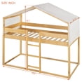 thumbnail image 2 of Harper & Bright Designs Twin over Twin House Bunk Bed with Beige Tent, Twin Size Bunk Beds with Ladder for Girls Boys, Natural, 2 of 13