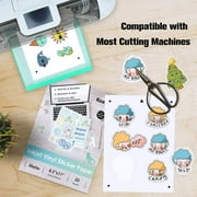 Koala Printable Vinyl Sticker Paper 8.5x11 Inches Waterproof Matte White Full Sheet Label for Inkjet Printer 20 Sheets, Repositionable Sticker Sheets