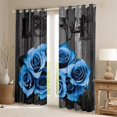 thumbnail image 2 of Feelyou Romantic Valentine's Day Curtains Pack of 2 (42x84 Each), Blue Rose Flower Floral Curtains Blackout, Rustic Lake House Bedroom Curtains, Curtains and Drapes Decor, 2 of 6