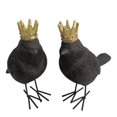 thumbnail image 1 of S/2 Oiseaux en Polyrésine avec Couronne, Rouille/or, 1 of 1