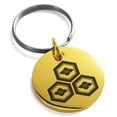 thumbnail image 1 of Stainless Steel Asai Samurai Crest Engraved Small Medallion Circle Charm Keychain Keyring, 1 of 1
