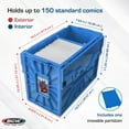 thumbnail image 2 of Short Comic Book Bin | Holds 150 Comics | Stackable Plastic Storage | Acid-Free Organizer | Blue, Single, 2 of 6