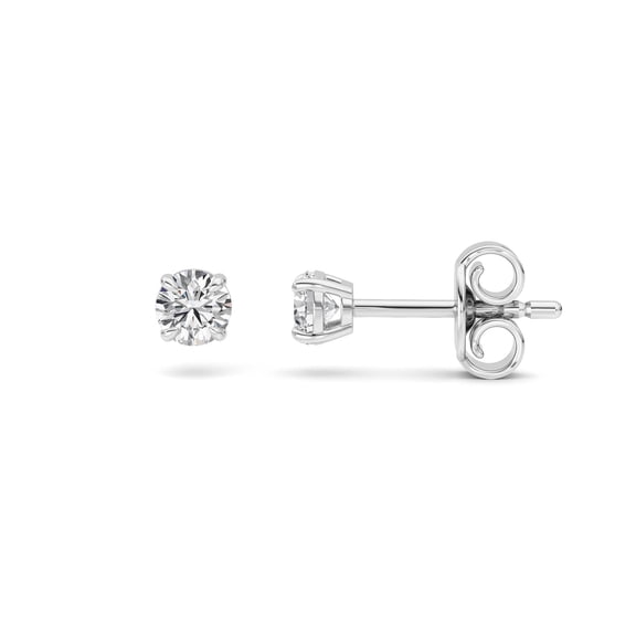 0.5Cttw Round Shaped Solitaire Stud Earrings in 14K Gold over Sterling Silver (F/VS)
