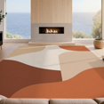 thumbnail image 2 of Design&I 8'x10' Washable Area Rug Beige Terracotta Abstract Waves Modern Geometric Design with Curves for Living Room, Family Extra Large Skid-Resistant Low Profile, 2 of 7