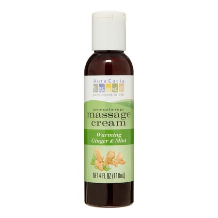 Aura Cacia Aromatherapy Massage Cream, Ginger & Mint, 4 Oz