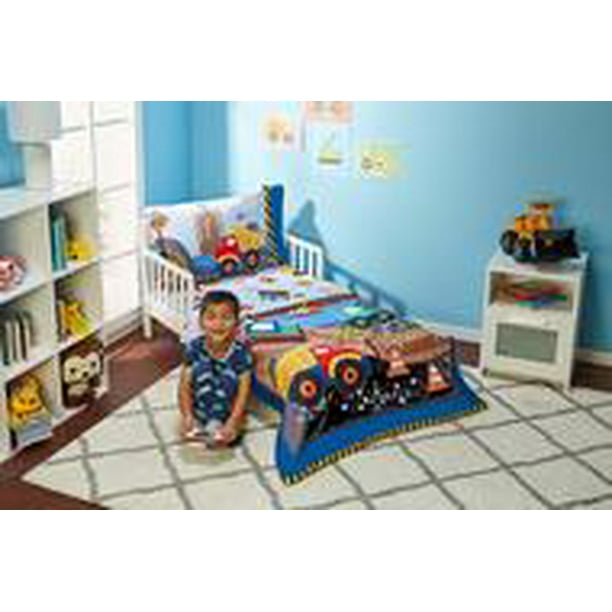 Everyday Kids 4 Piece Toddler Bedding Set Under Construction