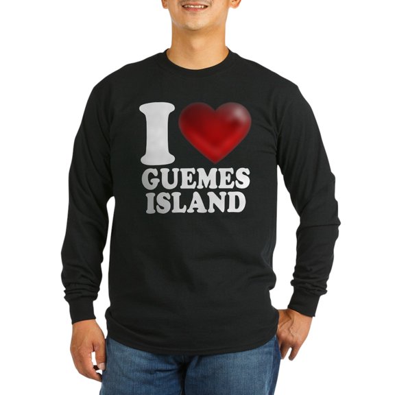 CafePress - I Heart Guemes Island Long Sleeve T Shirt - Long Sleeve Dark T-Shirt