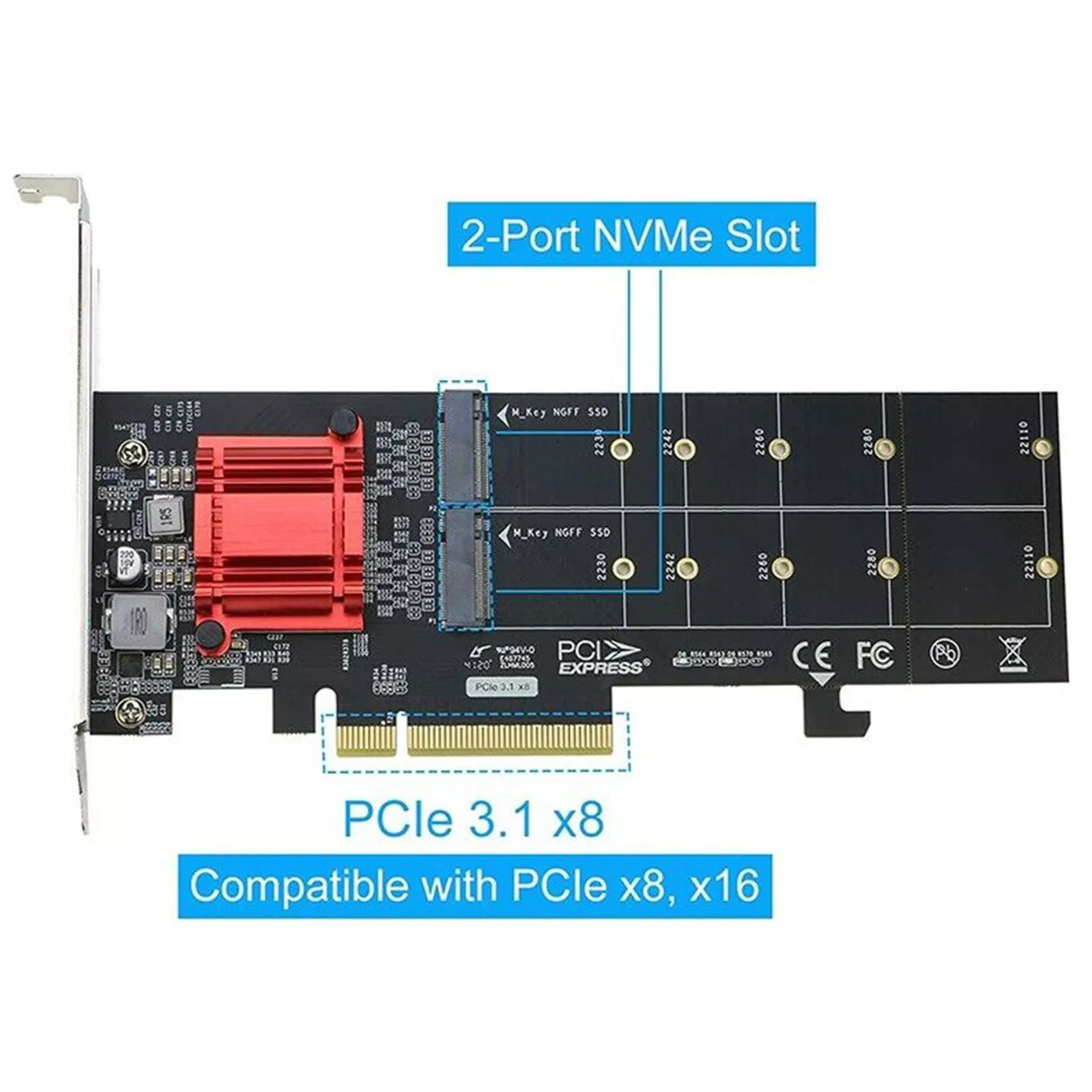 ASMedia ASM2812 Dual M.2 PCIe Adapter Seamless Integration with Modern Motherboards for High-Speed Storage Demands