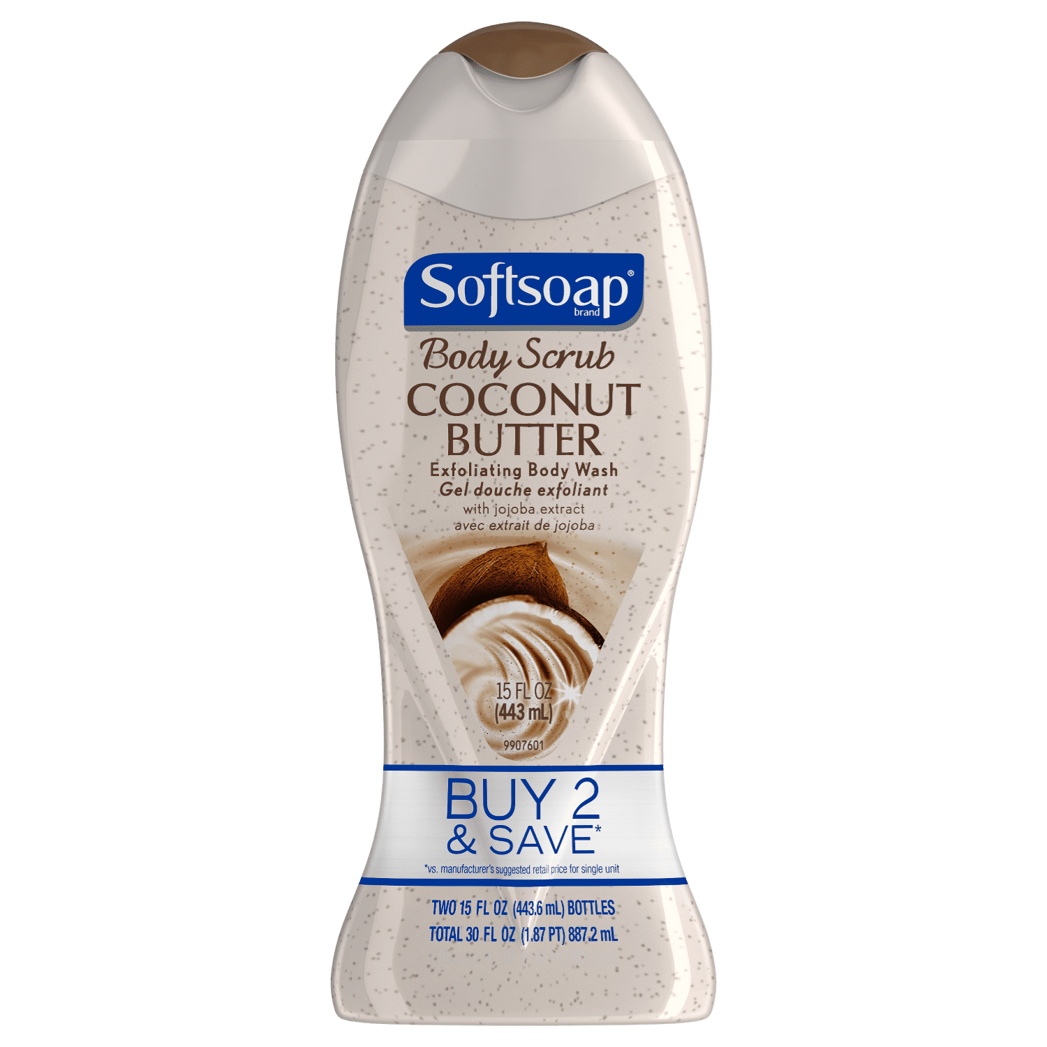 Softsoap, Coconut Butter, Exfoliating Body Wash, 15 Ounce (2 Pack)