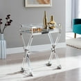 thumbnail image 2 of Southern Enterprises Bedoya Mirrored Tray Top Accent Table in Polished Nickel, 2 of 3
