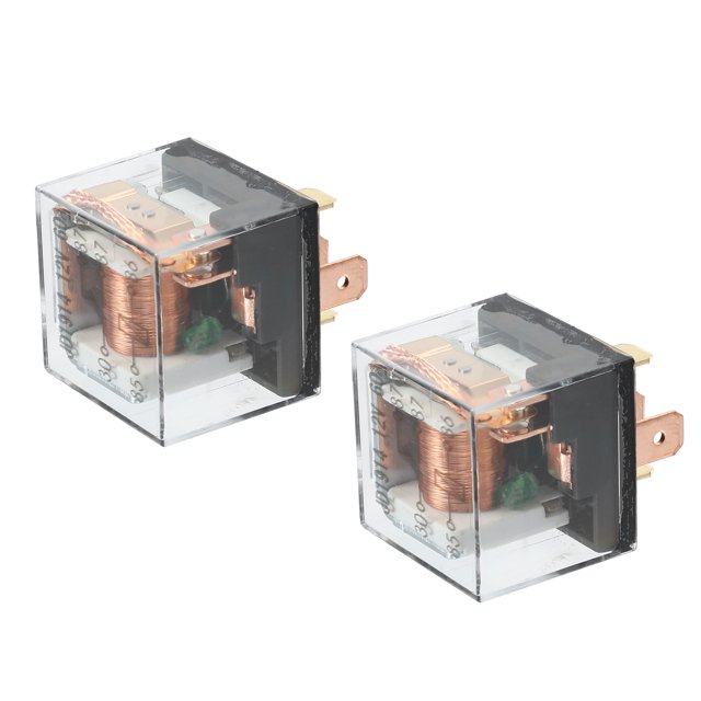 Unique Bargains 2 Pcs Waterproof Relay DC 12V 60A 5 Pin Relay Car Charge Case Universal Durable Plastic Transparent