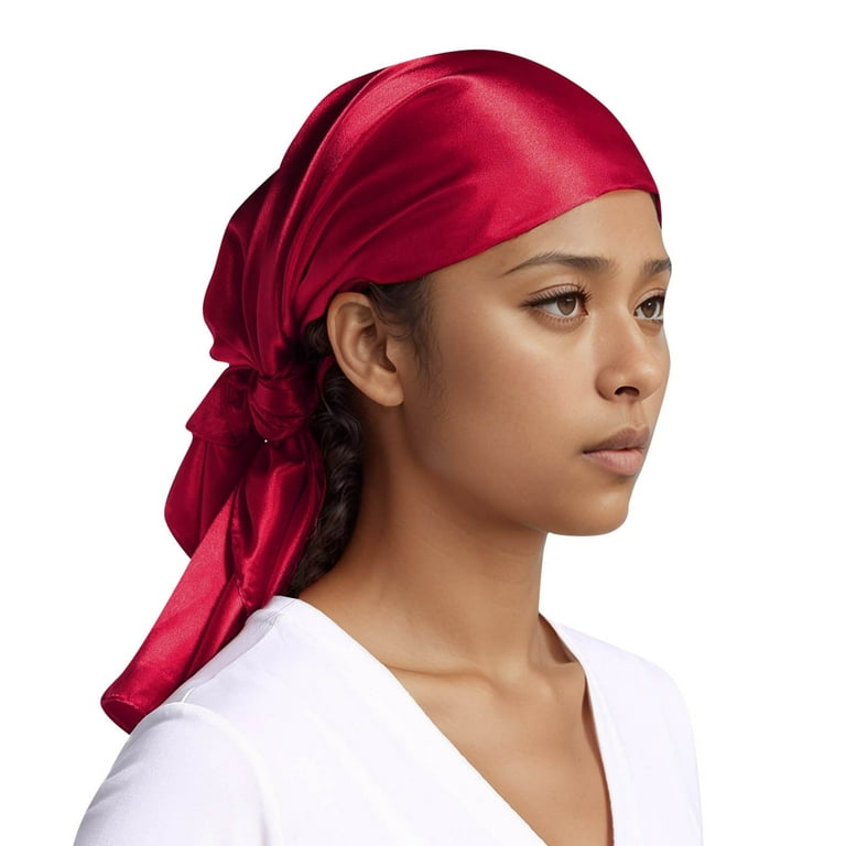 UJNDER Women Fashion Solid Satin Square Head Scarf Lightweight Neck Scarves and Hair Bandana for Stylish Women Wine