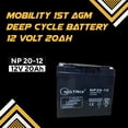 thumbnail image 2 of Batterie à Cycle Profond 20Ah AGM 12V, 2 of 10