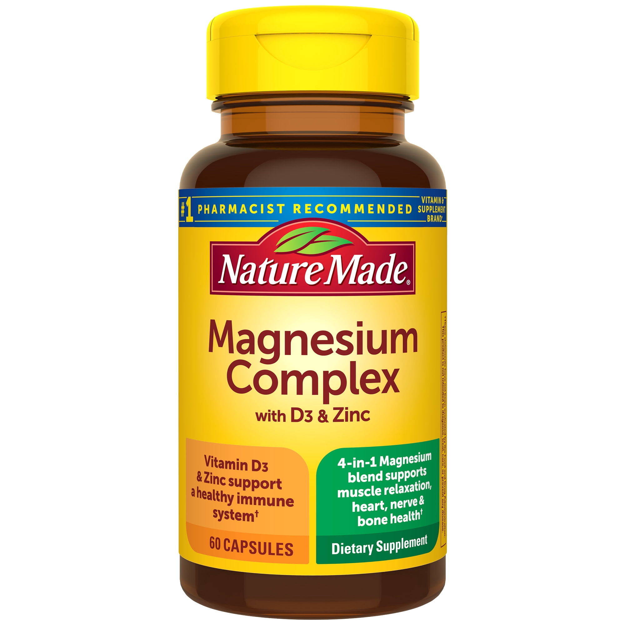 Nature Made Magnesium Complex with Vitamin D and Zinc Capsules, 60 Count