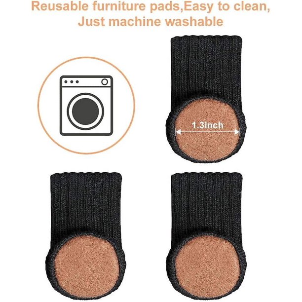 Negro 24 Piezas Calcetines para Patas de Silla Calcetines para Muebles de Alta Elasticidad Almohadillas Antideslizantes para Patas de Silla Fundas para Calcetines Juego de Tapas para Muebles