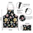 thumbnail image 3 of Pioneer Flower Floral Print Pattern Apron-Garden Aprons for Women with Pockets-Cotton Linen Waterproof Kitchen Cooking Gardening Aprons Adjustable for Kitchen,Cooking,BBQ and Salon 33x27 Inch, 3 of 7