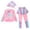 A-Pink264, variant on JAJAHO Girls Swimsuit For Kids Full Coverage Long Sleeve Rash Guard With Skirt Leggings Swim Cap 3 Piece Set For 3-12 Years Trendy Swimwear