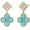 Dec.-Turquoise, variant on Dangle Earrings for Women 14K Gold Plated Four Leaf Clover Dangling Drop Birthstone Stud Earrings Trendy Flower Birthstone Jewelry Birthday Gifts