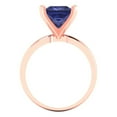 thumbnail image 4 of 3 ct Princess Cut Simulated Tanzanite Solitaire Engagement Ring for Women in 18K Rose Gold, 4 of 5