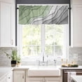 thumbnail image 3 of Sage Green Grey Ombre Kitchen Curtains Set Small Half Curtains 24 Inches Length, Modern Abstract Art Aesthetics Rod Pocket Window Treatment Bedroom Tiers and Valance Set for Cafe Bathroom, 3 of 6