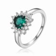 thumbnail image 2 of Emerald Halo Heart Ring, 2 of 9