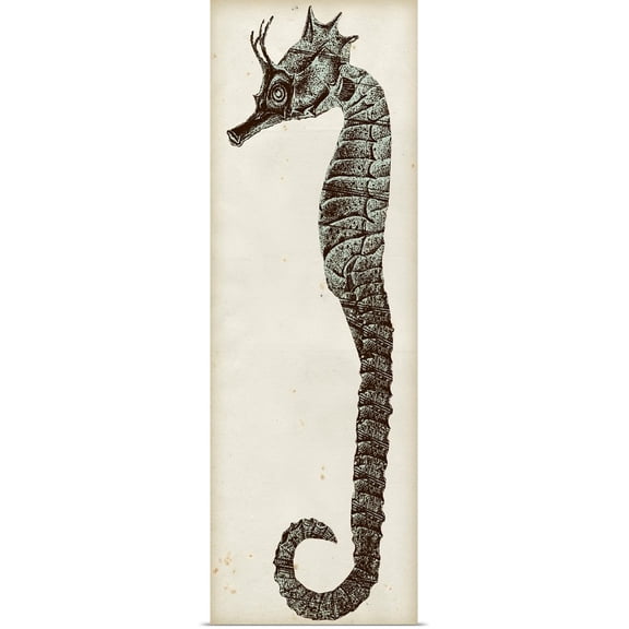 Great BIG Canvas | Rolled Vision Studio Poster Print entitled Vintage Seahorse I
