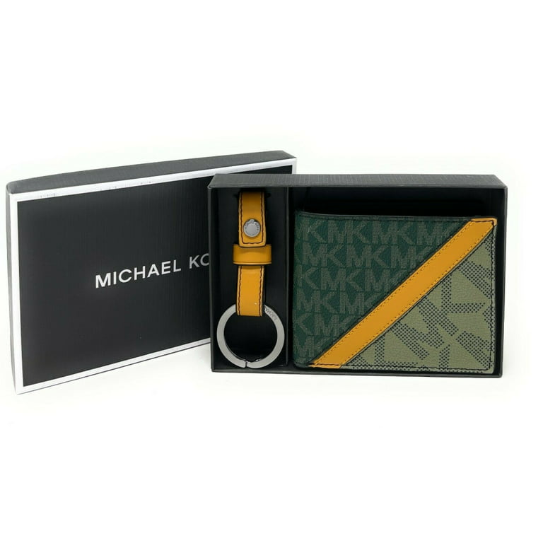Michael Kors Mens Logo Graphic Slim Card Case & Keychain Wallet