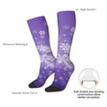 thumbnail image 4 of Fotbe Snowfall Sky White Purple Calcetas Divertidas Estampadas para Hombre y Mujer, Calcetas de Algodón hasta la Rodilla para Caminar, Correr, Enfermería y Embarazo, 4 of 6