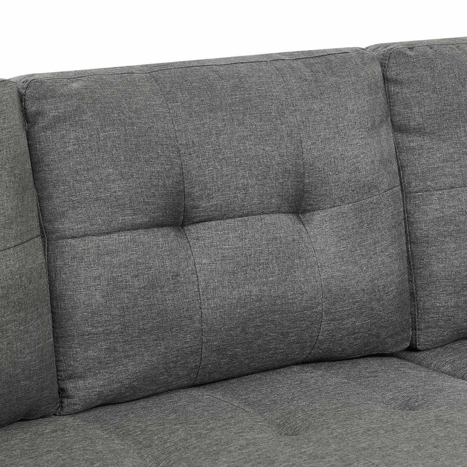 Convertible Sleeper Sofa Bed 86" L Shaped Sectional Couch with Pull Out Bed & Reversible Storage Chaise, Modern Linen Fabric Sofa Couch for Living Room Apartment (Gray)