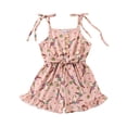 thumbnail image 2 of Aojekbee Little Girl Romper Casual Cow/Cactus/Butterfly Print Sleeveless Shorts Jumpsuit with Belt for Newborn Cute Clothes, 2 of 10