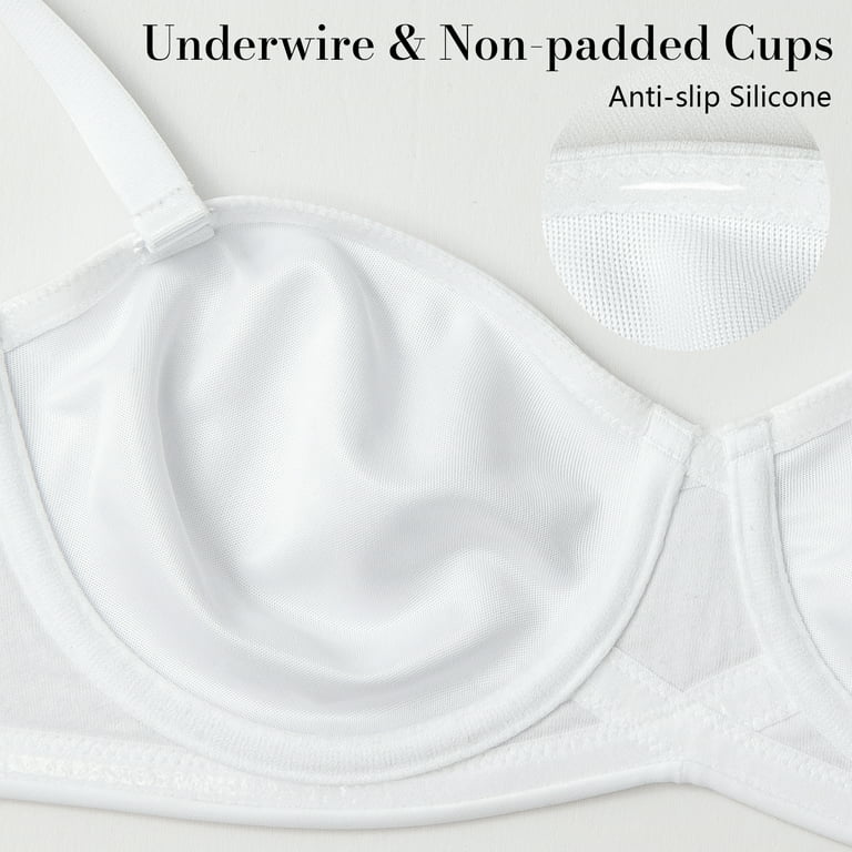 Wingslove Women's Non Padded Bra Underwire Multiway Contour Plus Size  Strapless Bra, White 36DDD