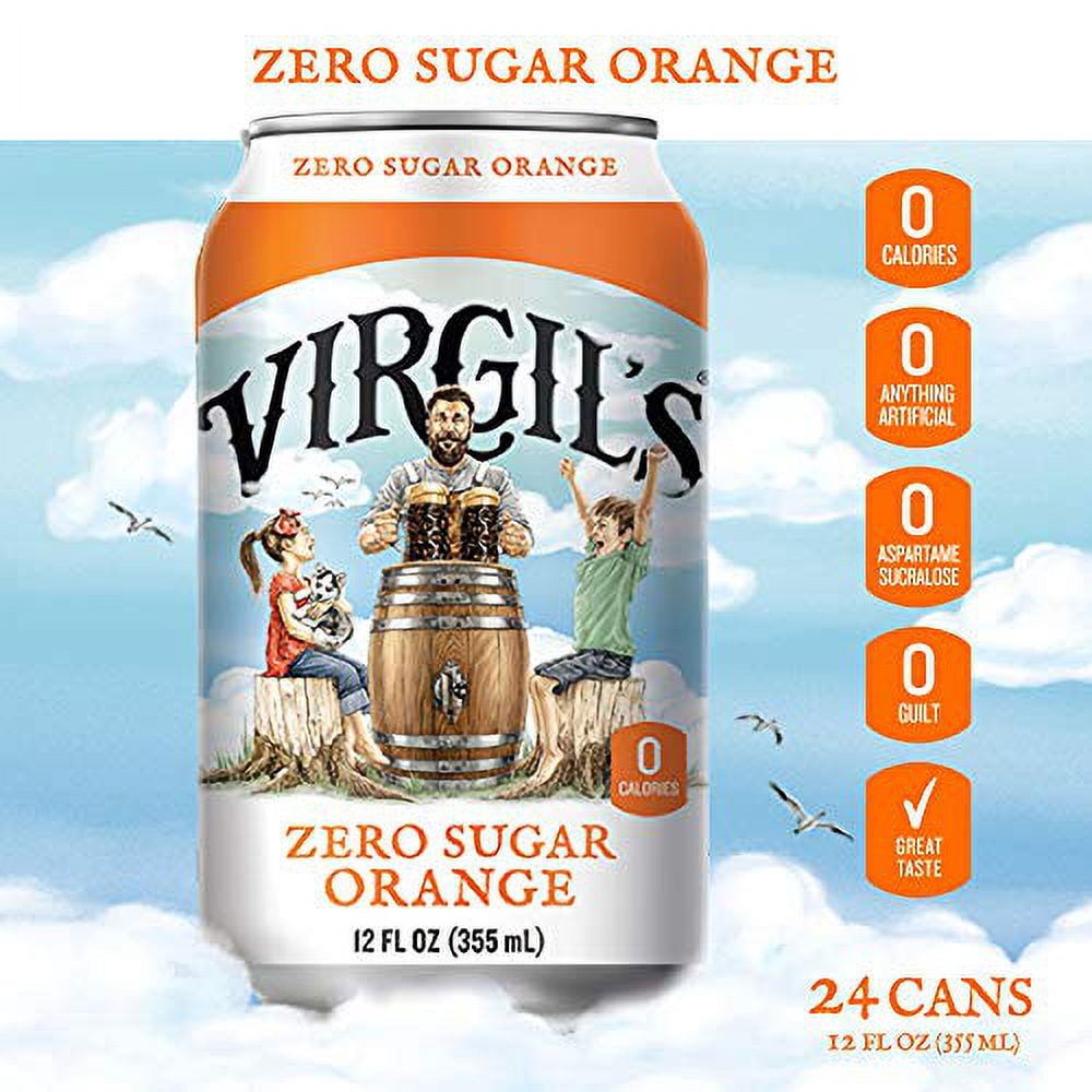 Virgils 320798 72 oz Zero Sugar Orange Soda, 6 Per Pack - Pack of 4