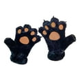 thumbnail image 2 of Guantes de invierno para mujer, a la moda, gruesos, suaves y cómodos, para cosplay de animales. Negro, 2 of 7