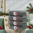 thumbnail image 4 of Christmas Themed Embroidered Cotton Towels Set, Holiday Bath Towel Collection for Home Decor, Soft Absorbent Quick Dry Kitchen Hand Towels, Festive Spa Luxury Bathroom Towel Set for Adults, 4 of 6