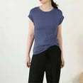 thumbnail image 5 of PNTUTB Women's Solid Color Casual Short Sleeve Crew Neck Top with Drawstring Pants Loose Comfortable Pajama Set, 5 of 6