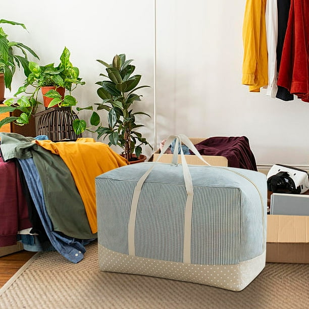 Xiying - Caja de Almacenamiento Plegable de Lino y Algodón (60 X 30 X 40 Cm), Bolsa de Edredón Gruesa, Lavable y Transpirable, Organizador de Ropa para Mudanzas y Organización Del Hogar.