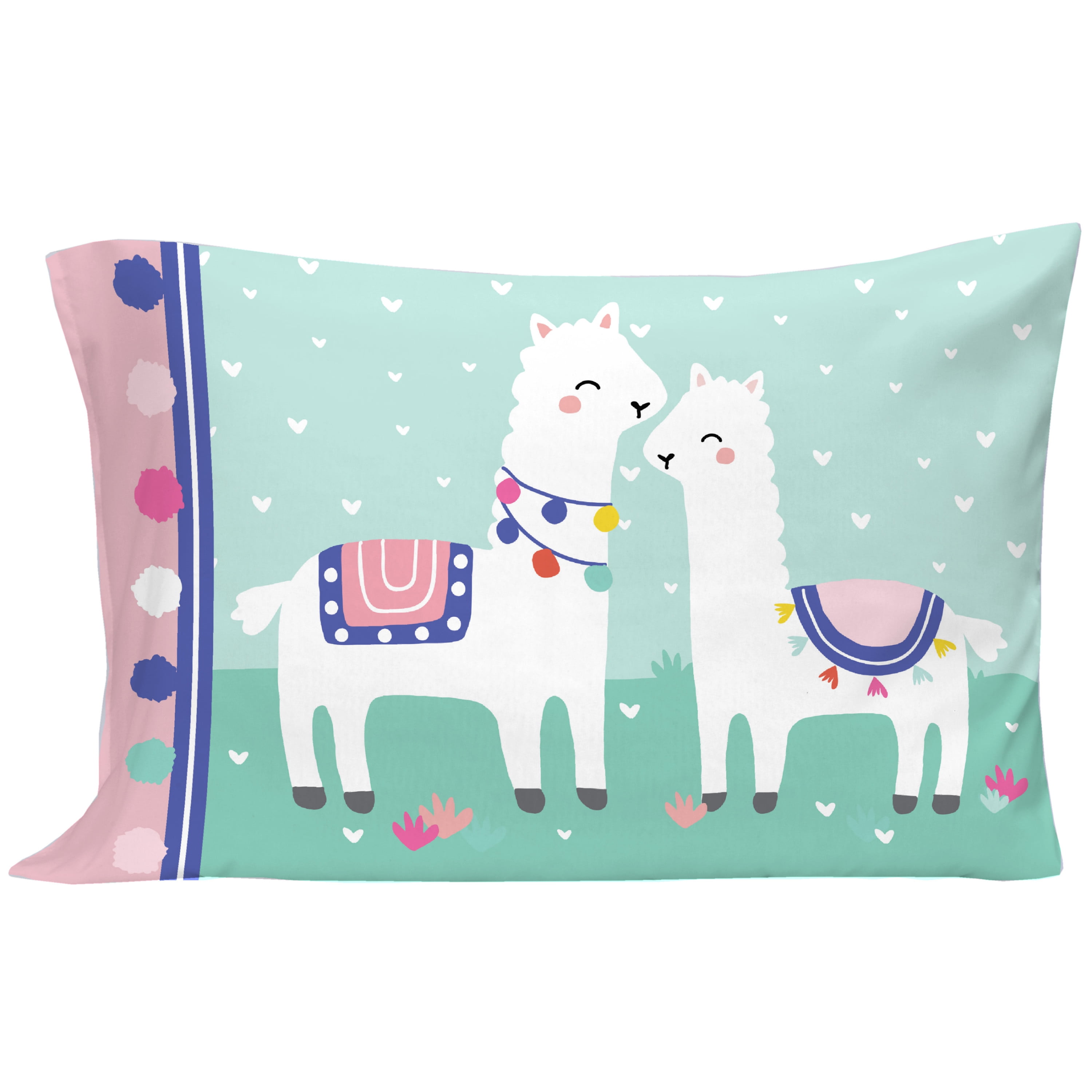 Everything Kids 4-Piece Llama Toddler Bedding Set, Pink
