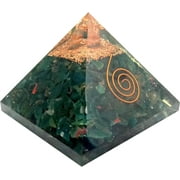 Sharvgun Blood Stone Crystal Orgonite Pyramid Copper Coil Healing Stone Generator Yoga Meditation Orgone Pyramid Ex-Lg 65-75 Mm, Reiki Christmas Gift