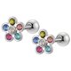 thumbnail image 4 of Rainbow Flower Heart Screw Back Earrings for Women - Hypoallergenic and Comfortable Cartilage Earrings with Dangling Design, 4 of 5