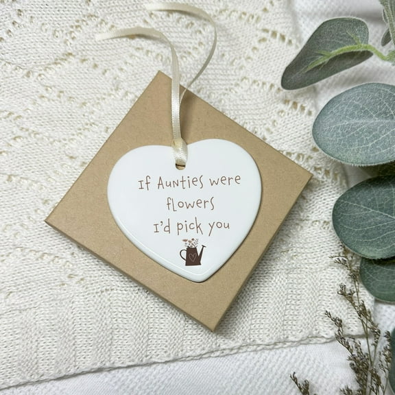 Sentimental Auntie Keepsake Ornament, Ceramic Hanging Decoration, Special Aunt Gift for Beloved Auntie