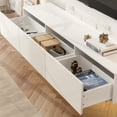 thumbnail image 2 of OXYLIFE Floating LED TV Stand with Drawers, Wall Mounted Entertainment Center with Storage and LED Light, White, 2 of 8